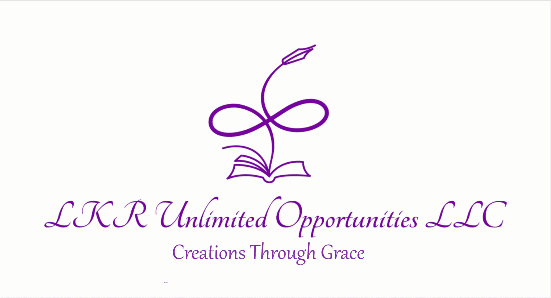 Logo with a purple infinity symbol and a feather, text reads 'R Unlimited Opportunities'.