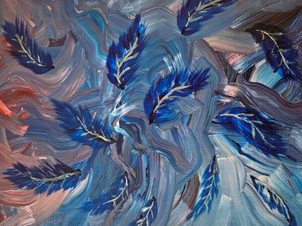 Blue and Silver Feathers