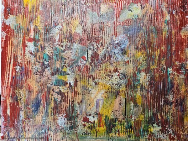 Abstract multicolored textured wood with vertical grooves